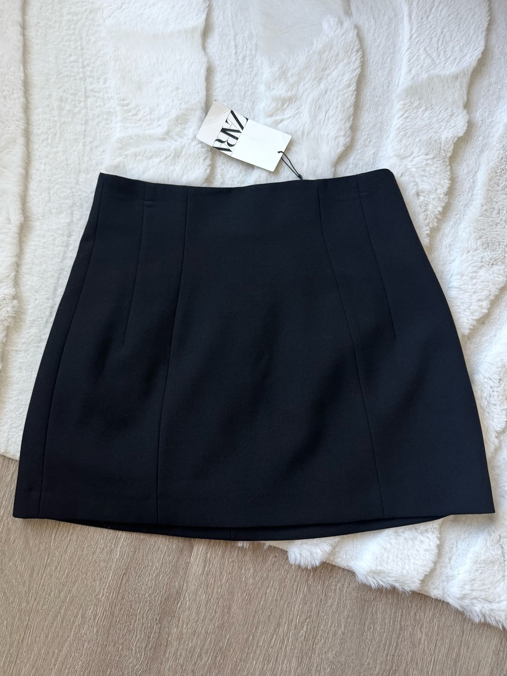 NWT ZARA Black Straight Tailored Pencil Mini Skirt